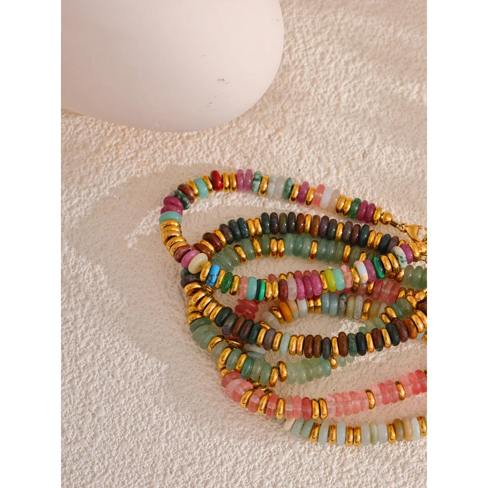 Colorful Natural Stone Beads Waterproof Bracelet for Women - Smarsty