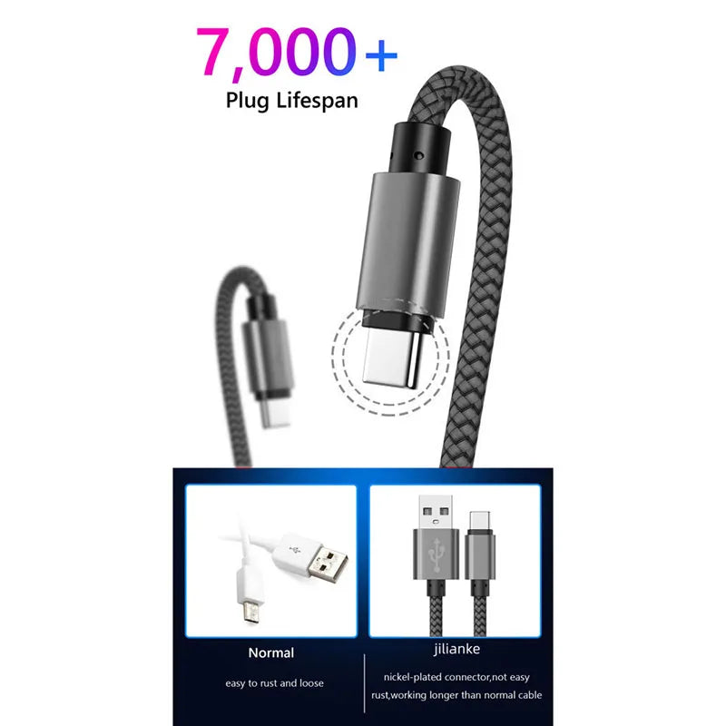 Nylon Fast Charging USB A to Type C Cable - Smarsty