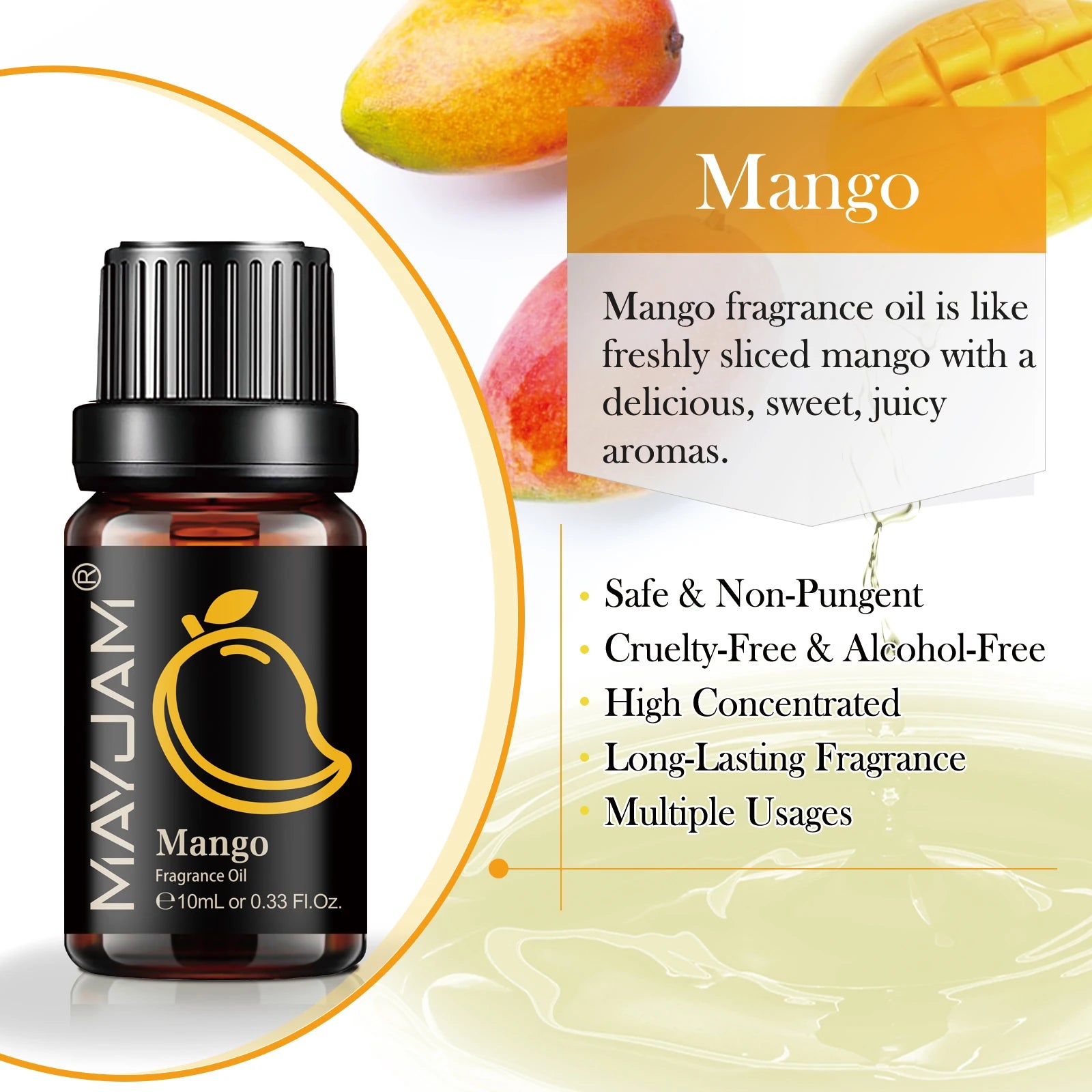 MAYJAM Fruit Essential Oil 10ml Cherry Banana Papaya Grape Litchi Guava Kiwifruit Pear Fig Fragrance Oil for Diffuser Candle