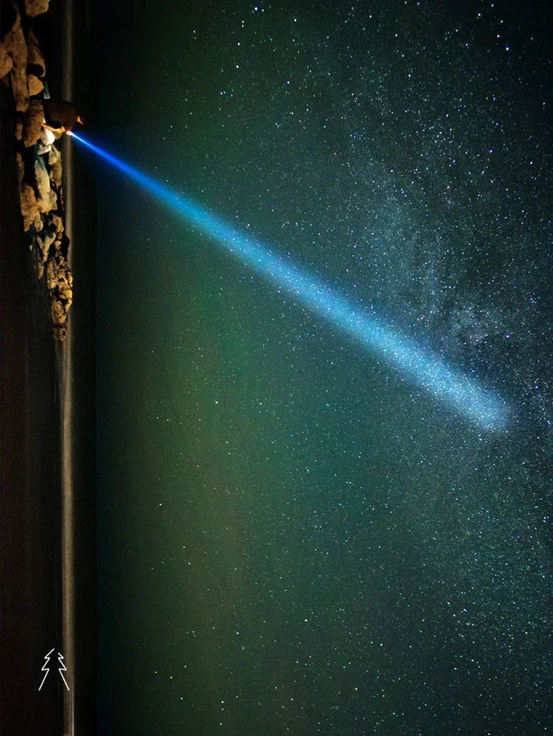 Ultra Bright LED Flashlight Powerful Tactical Torch 15000mah Built-in Battery Emergency Camping Spotlights With Tail Light by Smarsty