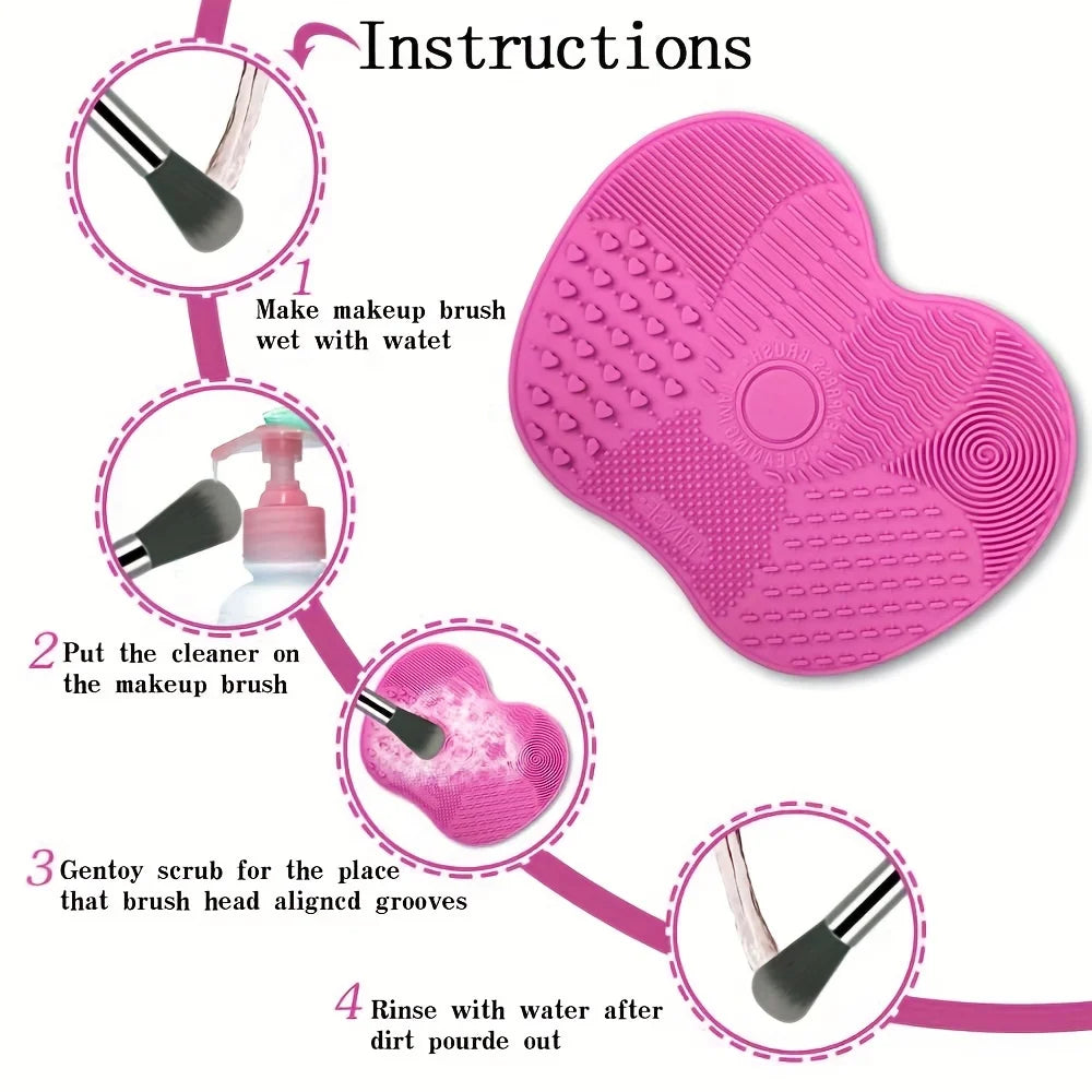Silicone Apple-Shaped Makeup Brush Cleaner Pad - Smarsty