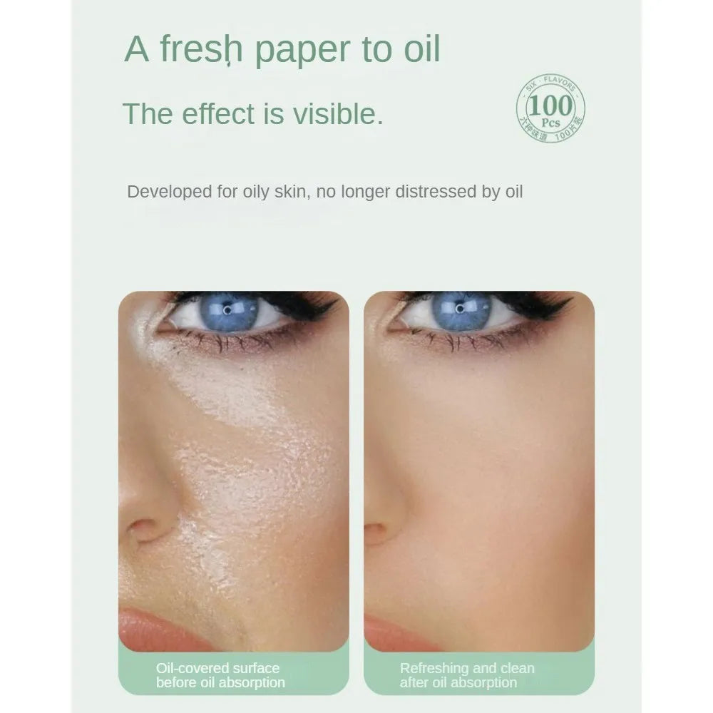 100 Pieces Fragrance Oil Absorbing Sheets for T-Zone Control - Smarsty