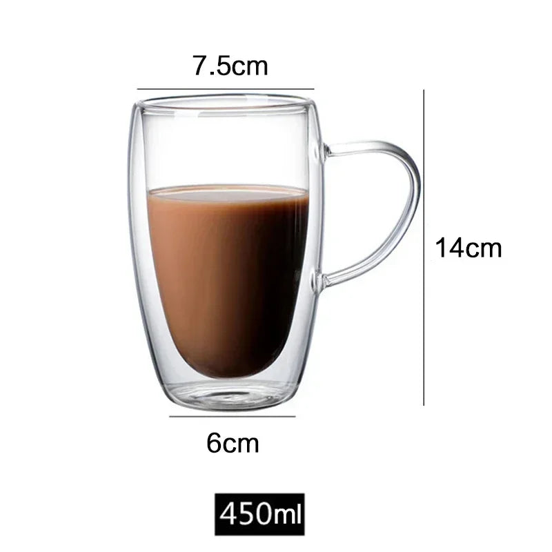 Double Bottom Thermal Glass Coffee Cup Set - Smarsty
