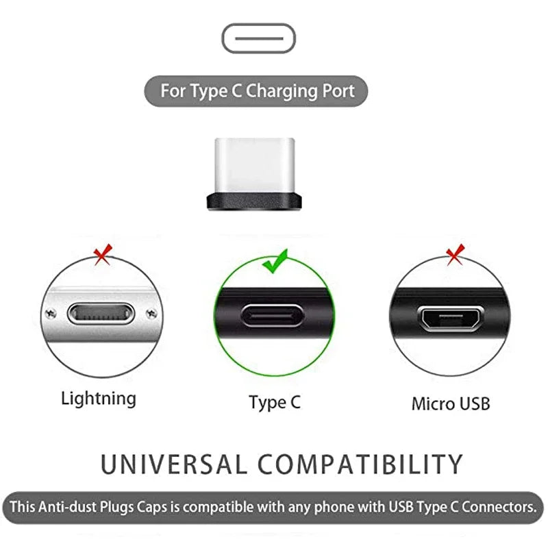 4Pcs USB C Dust Plug With Cleaning Brush Anti Dust USB-C Plug Cover Charging Port Cover Caps For Samsung Xiaomi All Type C Phone - Smarsty