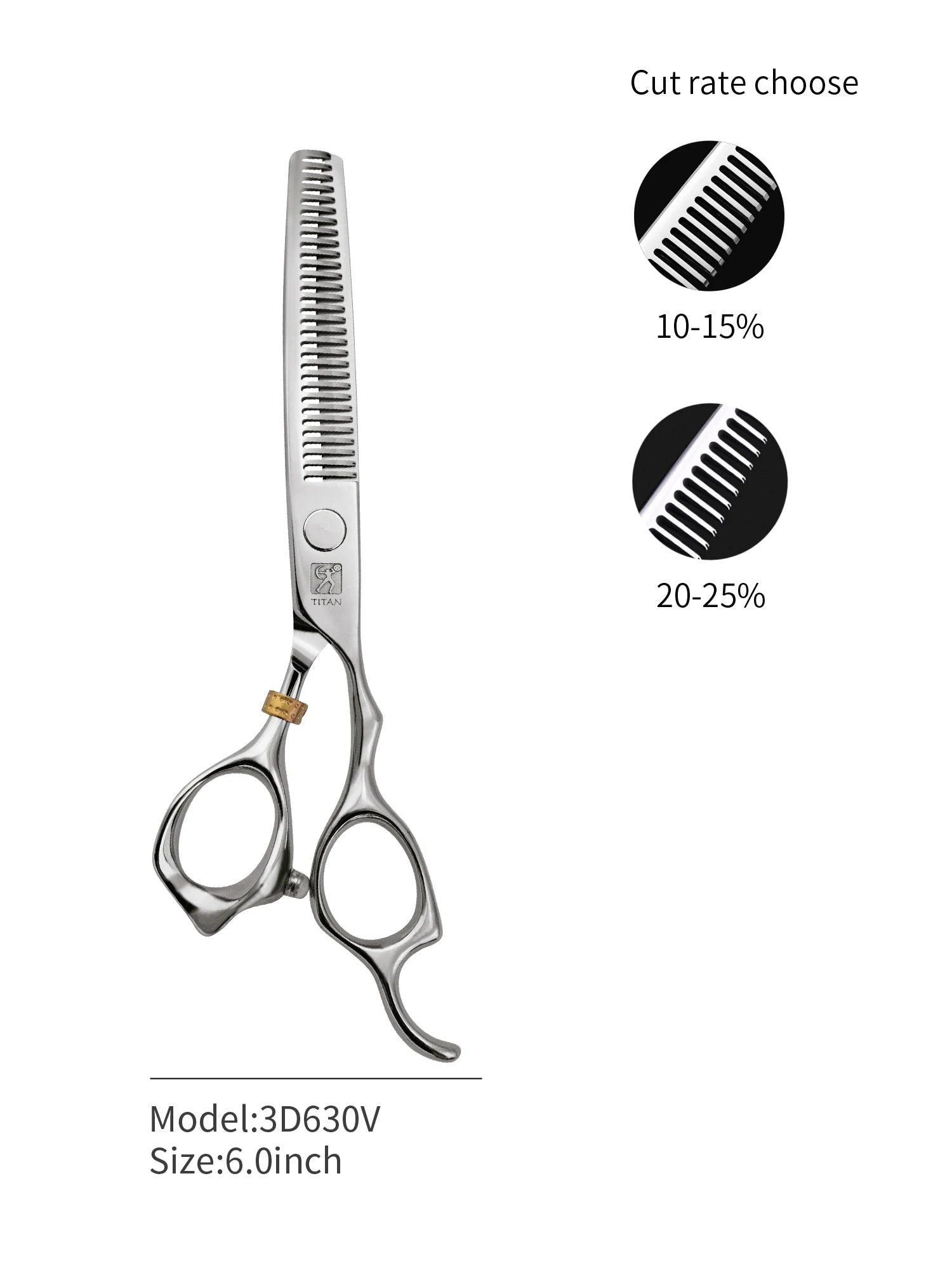 Titan 3D Professional Hair Cutting Scissors 6 Inch - Smarsty