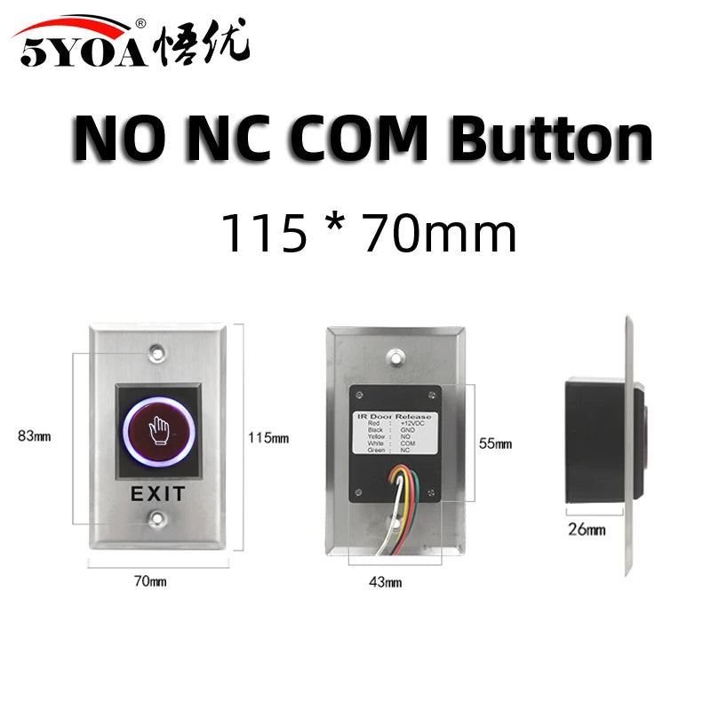 No Touch Exit Push Button Door Access Control - Smarsty