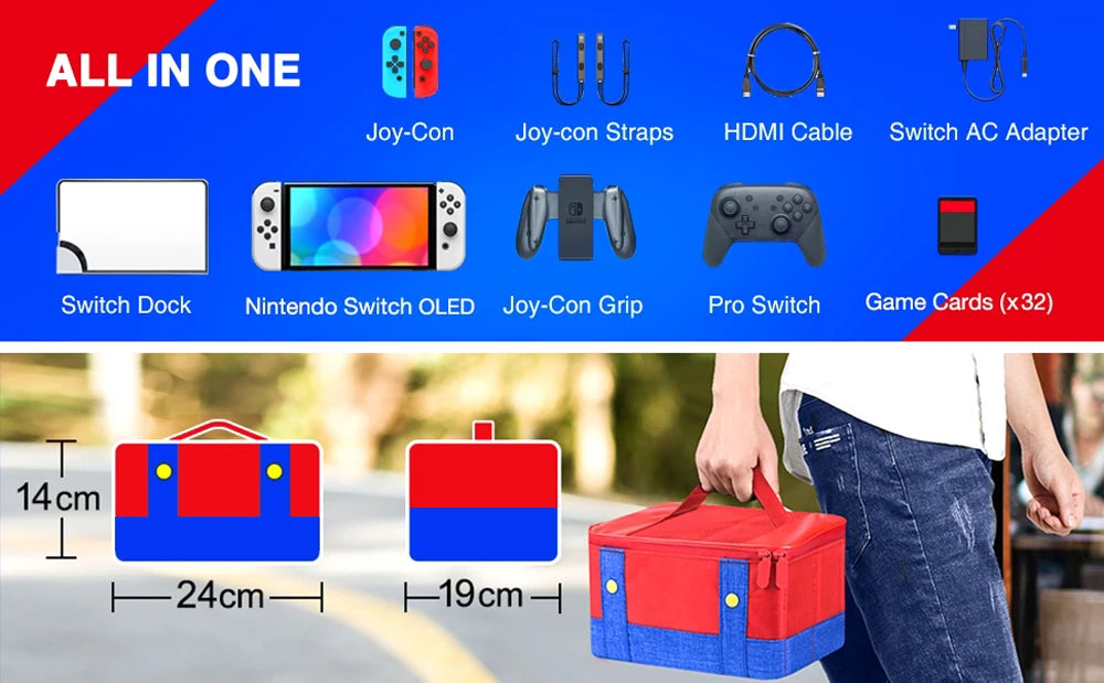 Large Waterproof Carrying Case for Nintendo Switch OLED - Smarsty