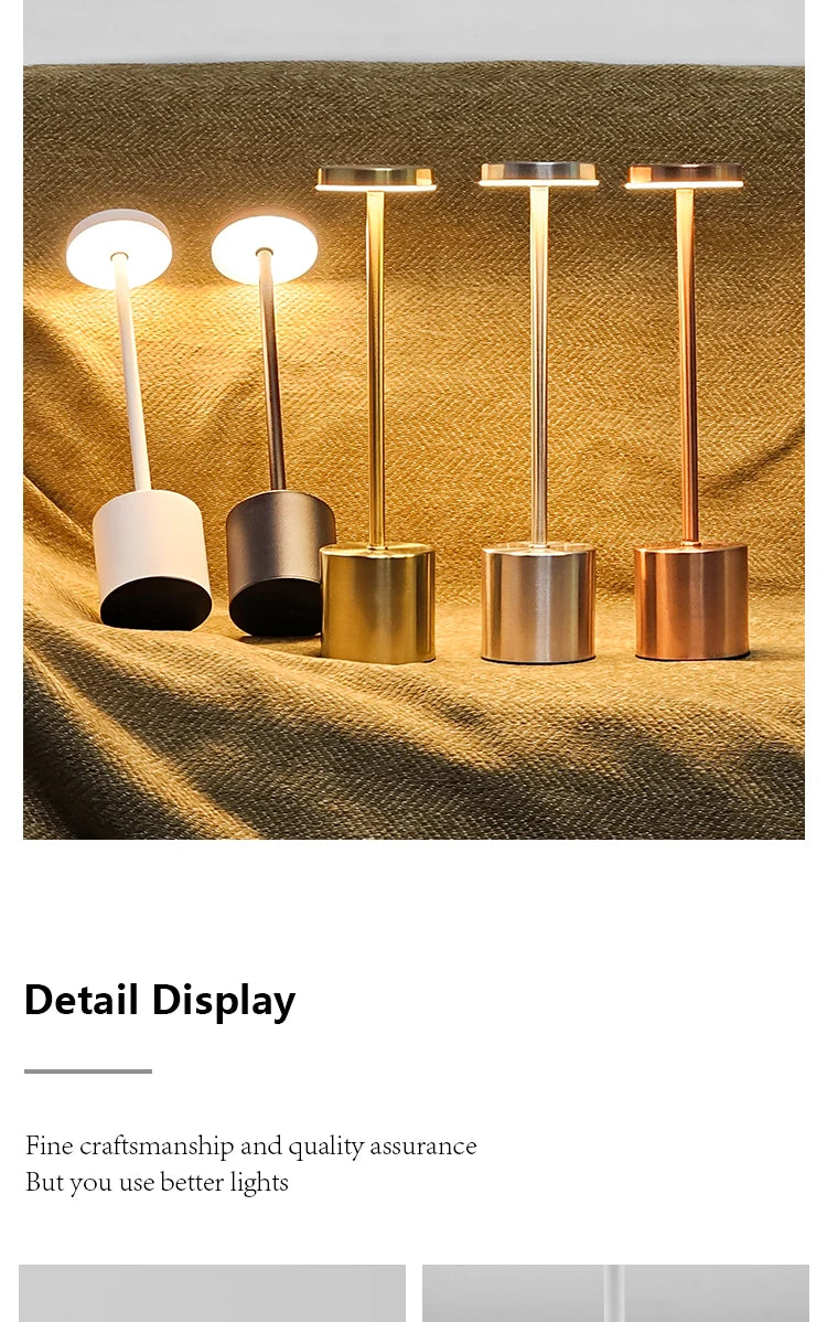Rechargeable Touch Sensor LED Table Lamp with Adjustable Colors - Smarsty