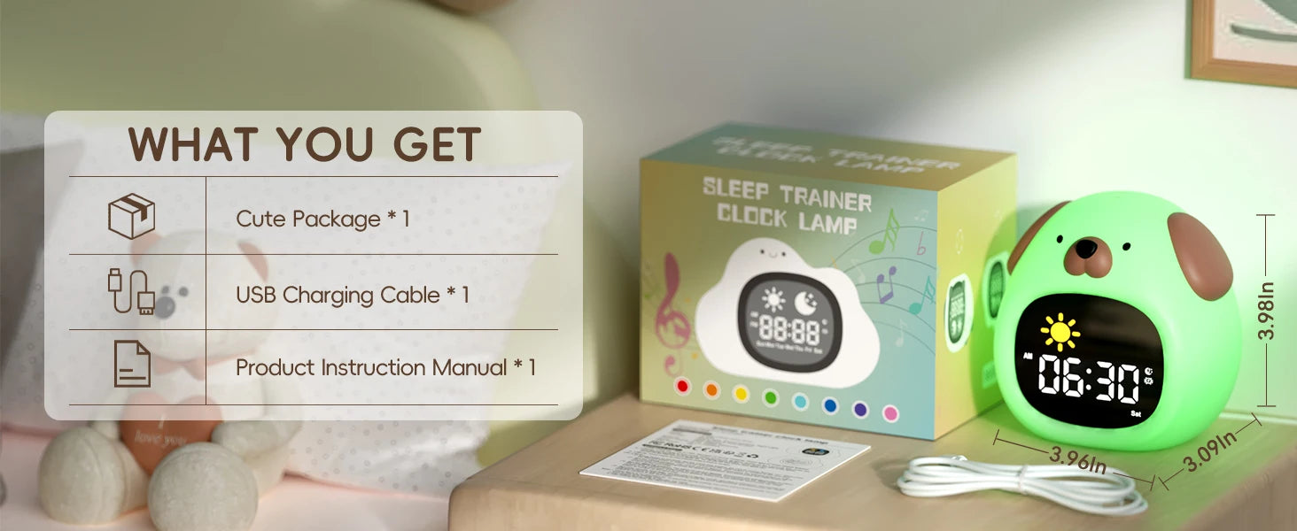 Puppy-Shaped Kids Alarm Clock with Night Light - Smarsty