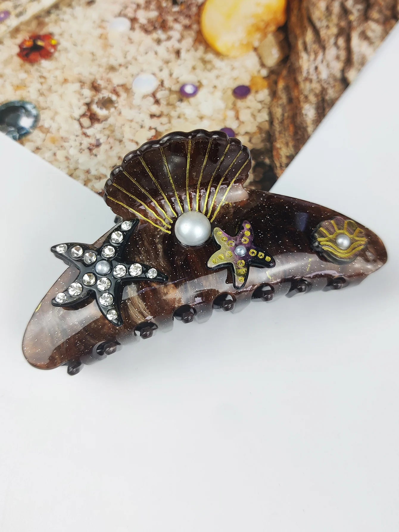 Handmade Large Sea Hair Claw Clips Acetate Beach Starfish - Smarsty