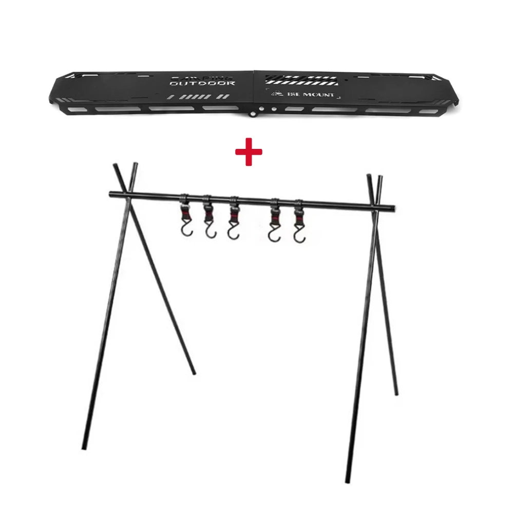 Foldable Camping Tripod Top Plate High Strength Bending Camping Hanging Rack Top Plate with Hanging Hole for BBQ Picnic Hiking by Smarsty