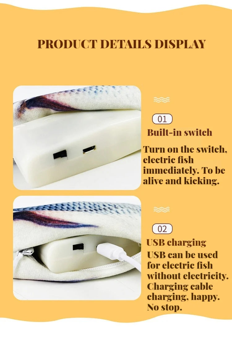 Electric Cat Toy Dancing Fish Interactive Plaything - Smarsty