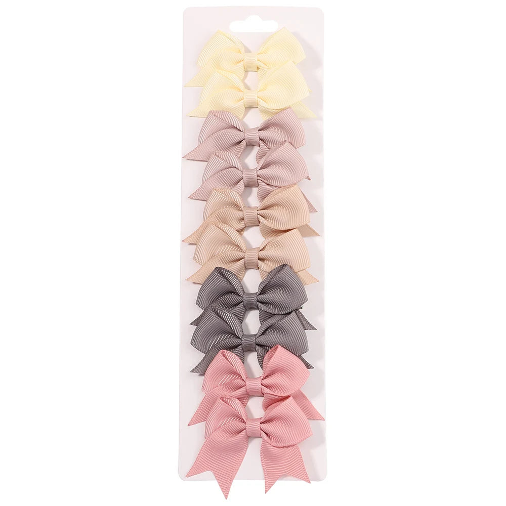Handmade Baby Girls Bow Hair Clips Set Nontoxic Soft - Smarsty