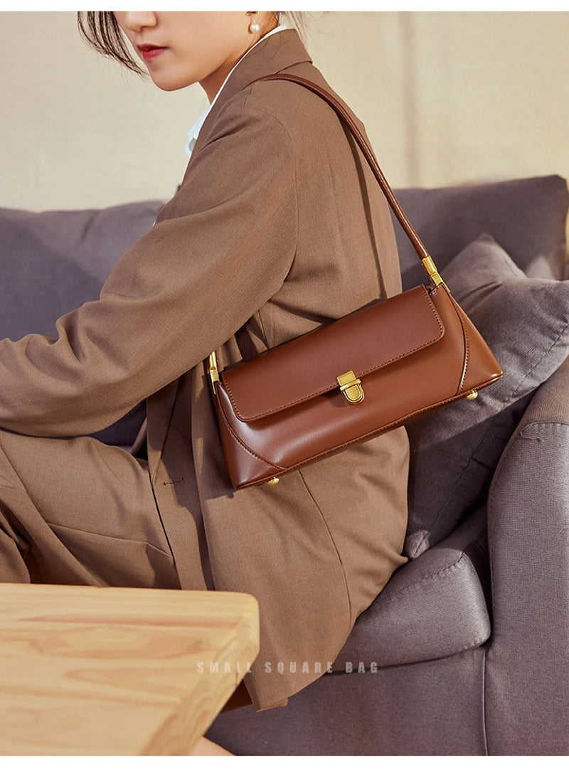 Lux Baguette Bag For Women Genuine Leather Shoulder - Smarsty