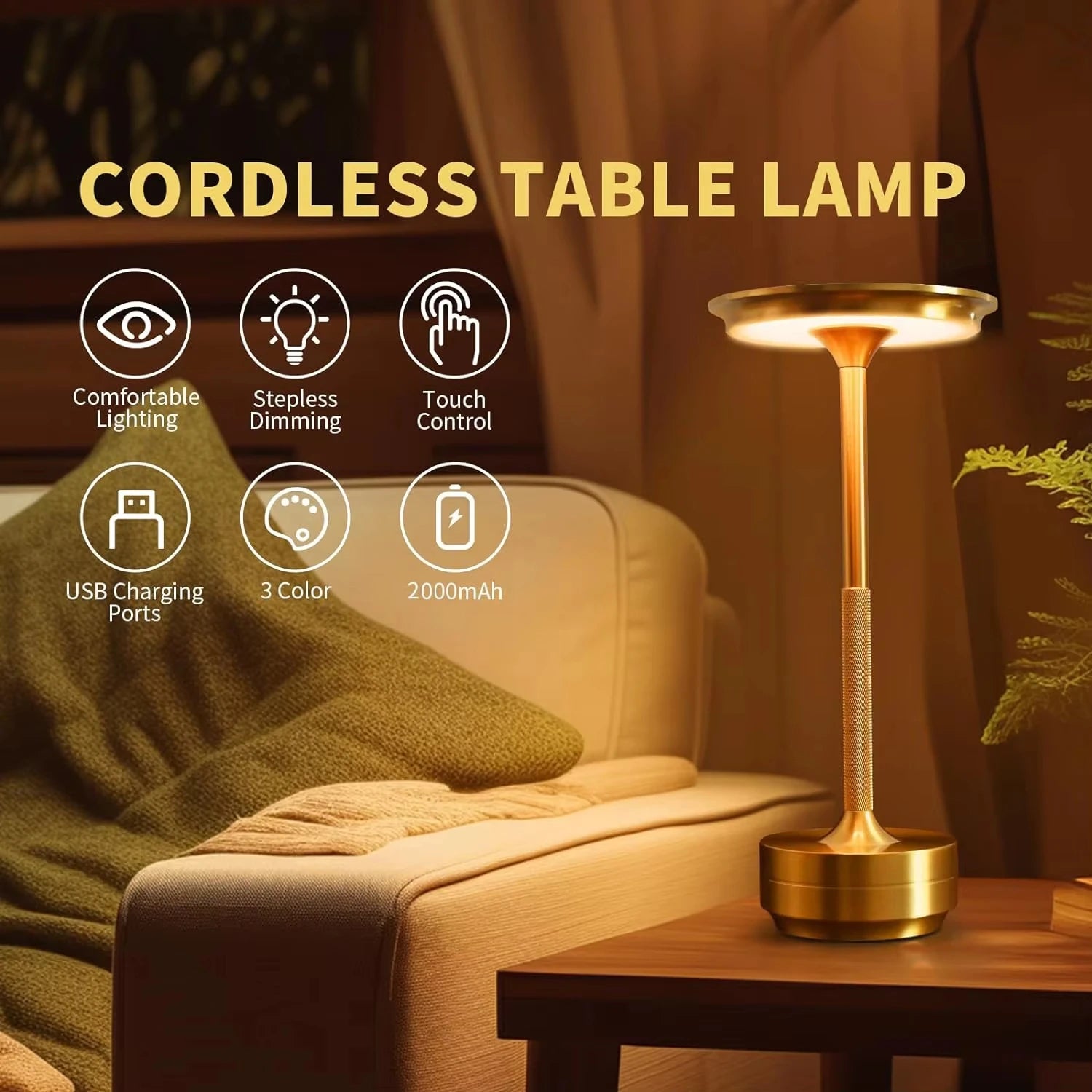 Portable LED Dimmable Aluminum Desk Lamp for Atmosphere - Smarsty