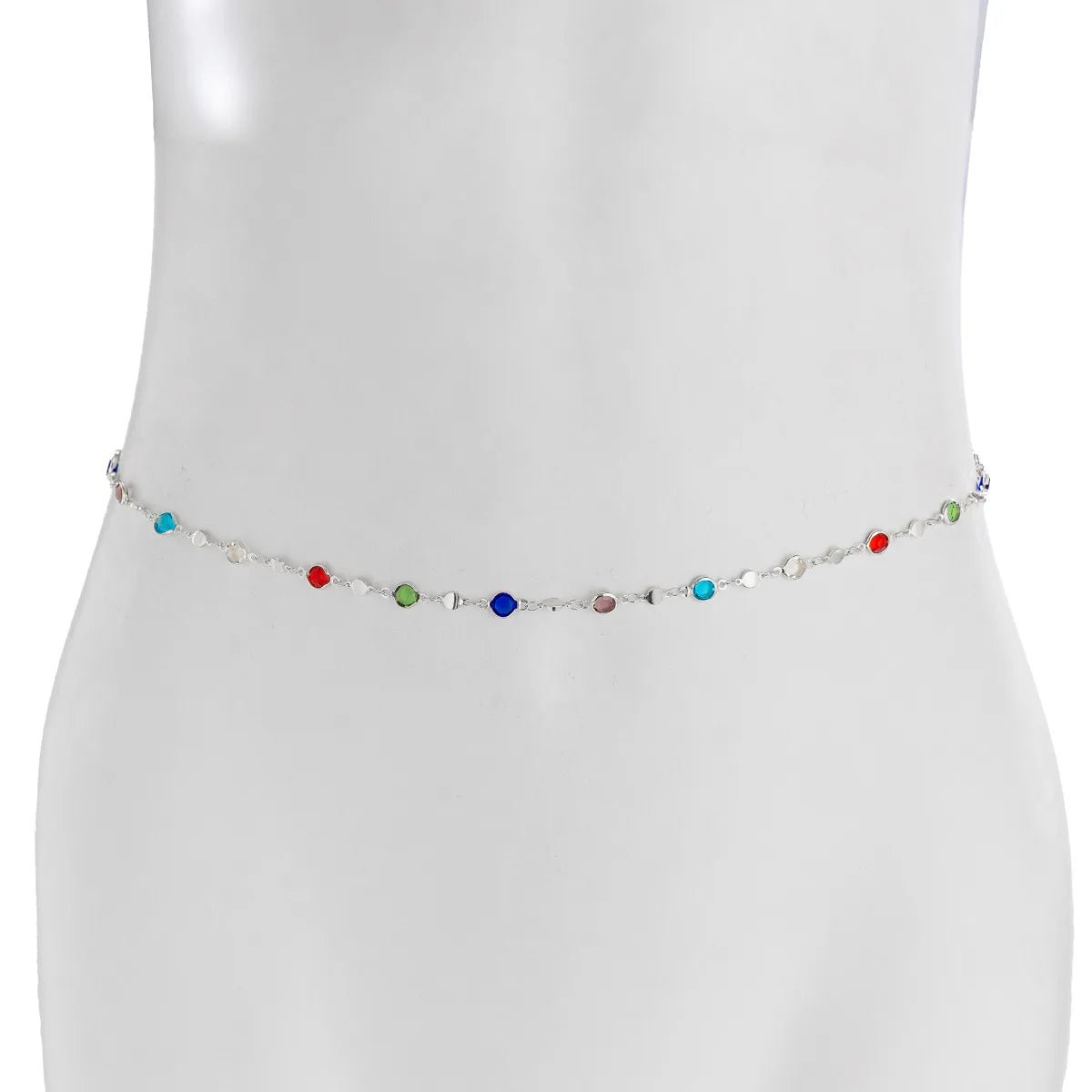Fashion Colored Glass Crystal Waist Chain for Women - Smarsty