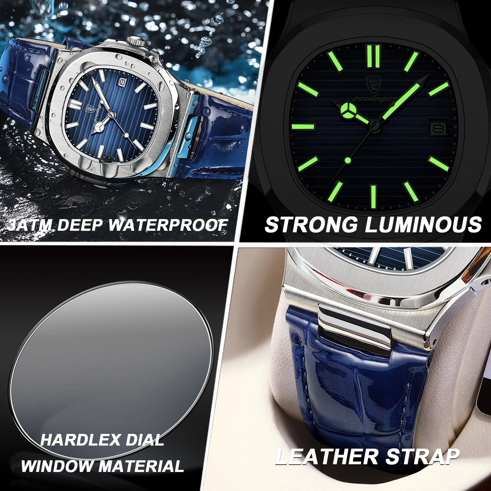 Luxury Waterproof Men's Quartz Watch with Luminous Dial - Smarsty