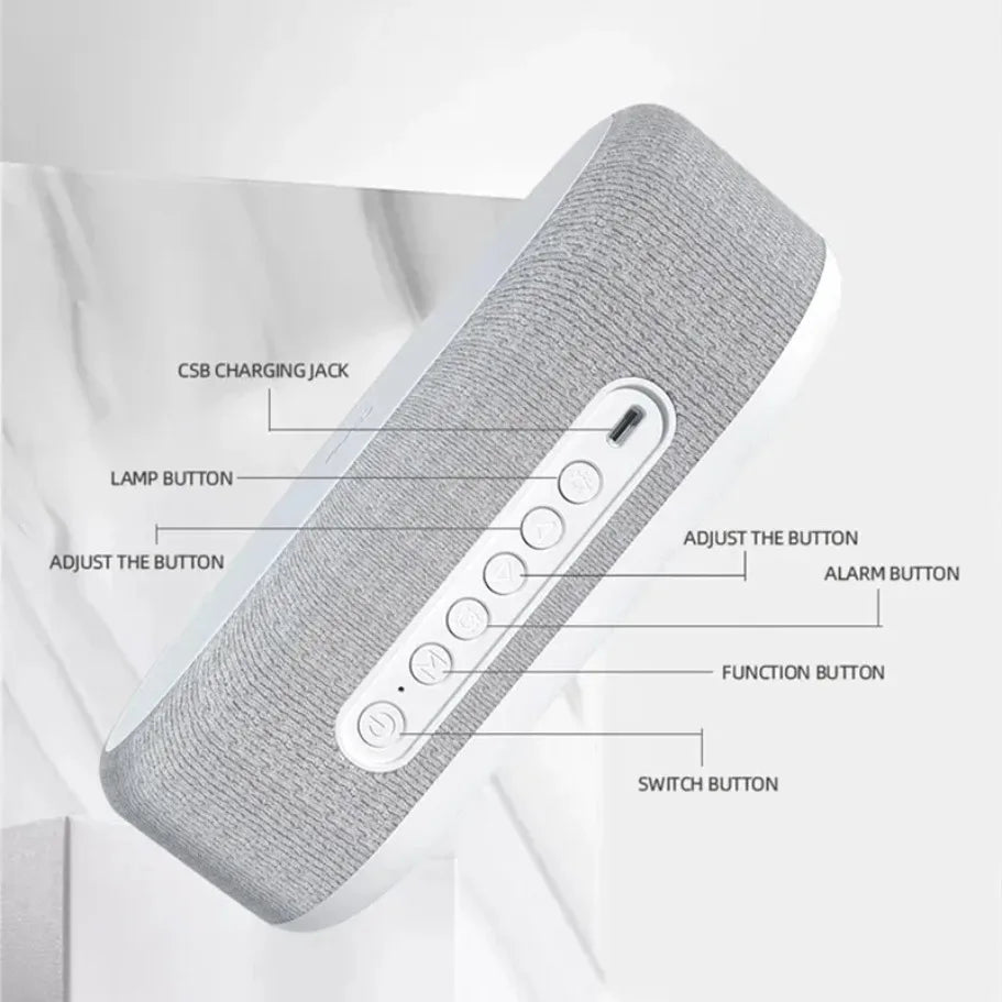 Alarm Clock Wireless Charger Night Light Thermometer Dock - Smarsty