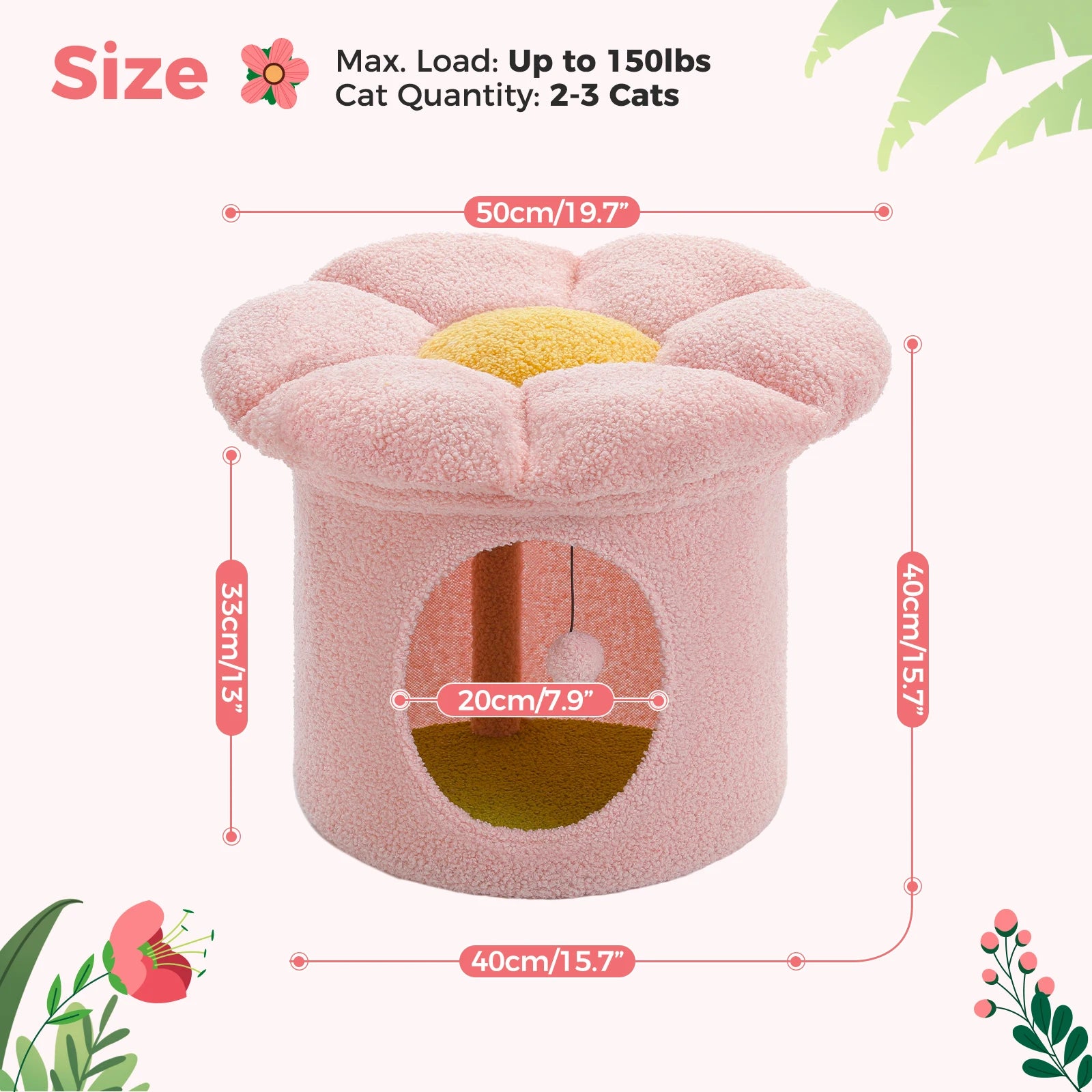 Large Cat House with Removable Flower Bed - Smarsty