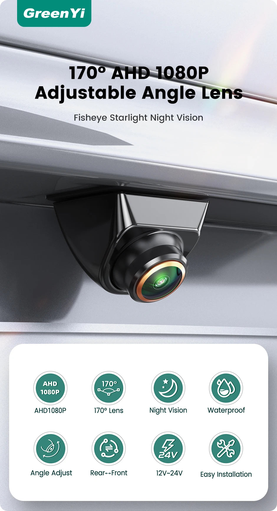 Rear View Camera 1080p Full HD Night Vision for Cars - Smarsty