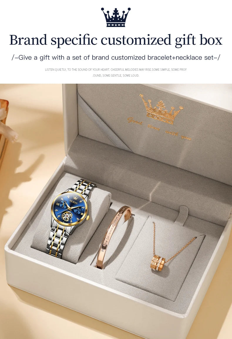 OLEVS Womens Automatic Mechanical Watch Waterproof Stainless Steel - Smarsty