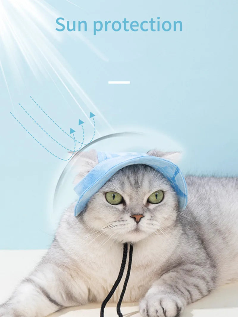 Cotton Cat Sun Hat With Ear Holes For Pets - Smarsty