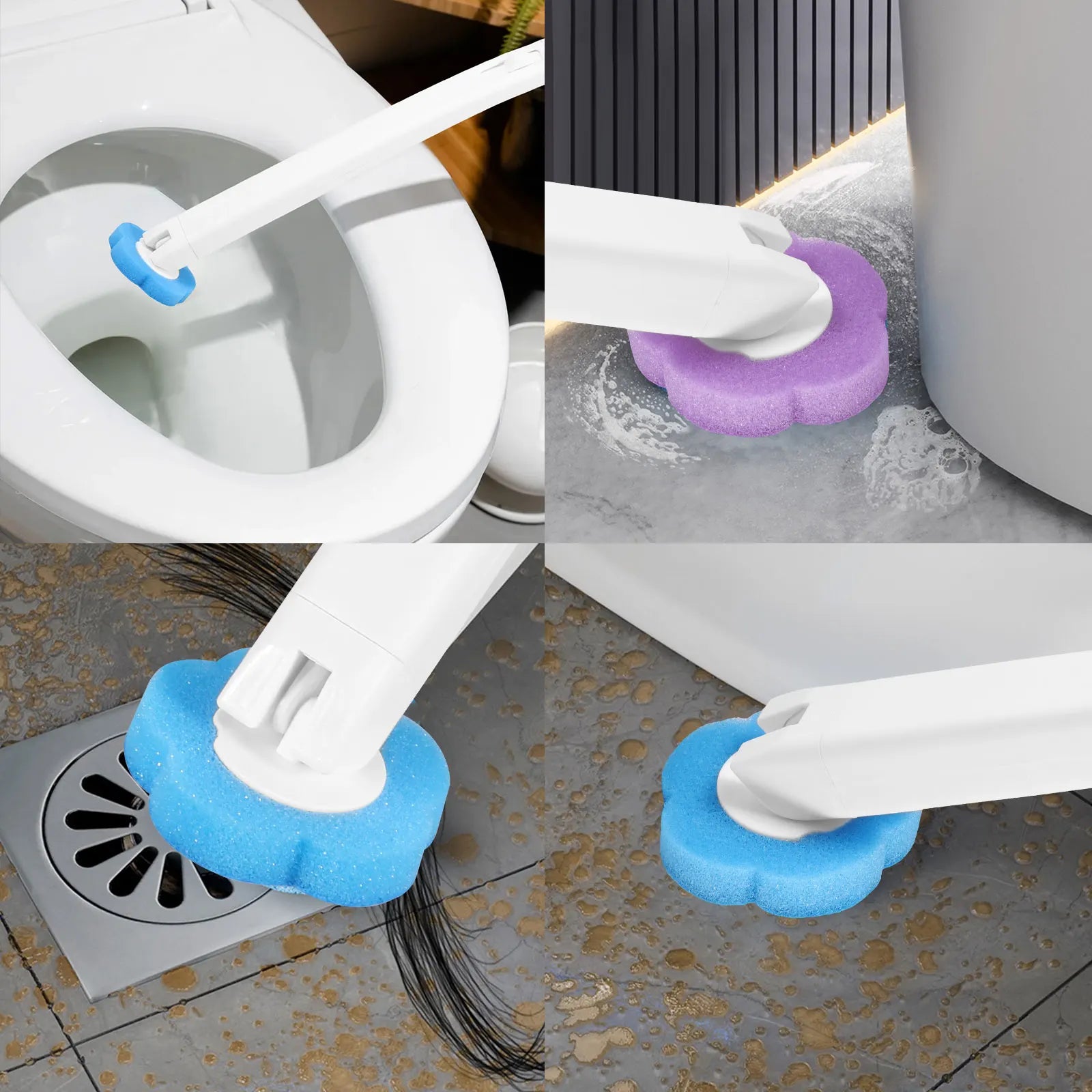 18/36Pcs Toilet Brush With Disposable Replacement Head Kits Upgrade Long Handle Bathroom Cleaning Brush For Home Wc Accessories - Smarsty