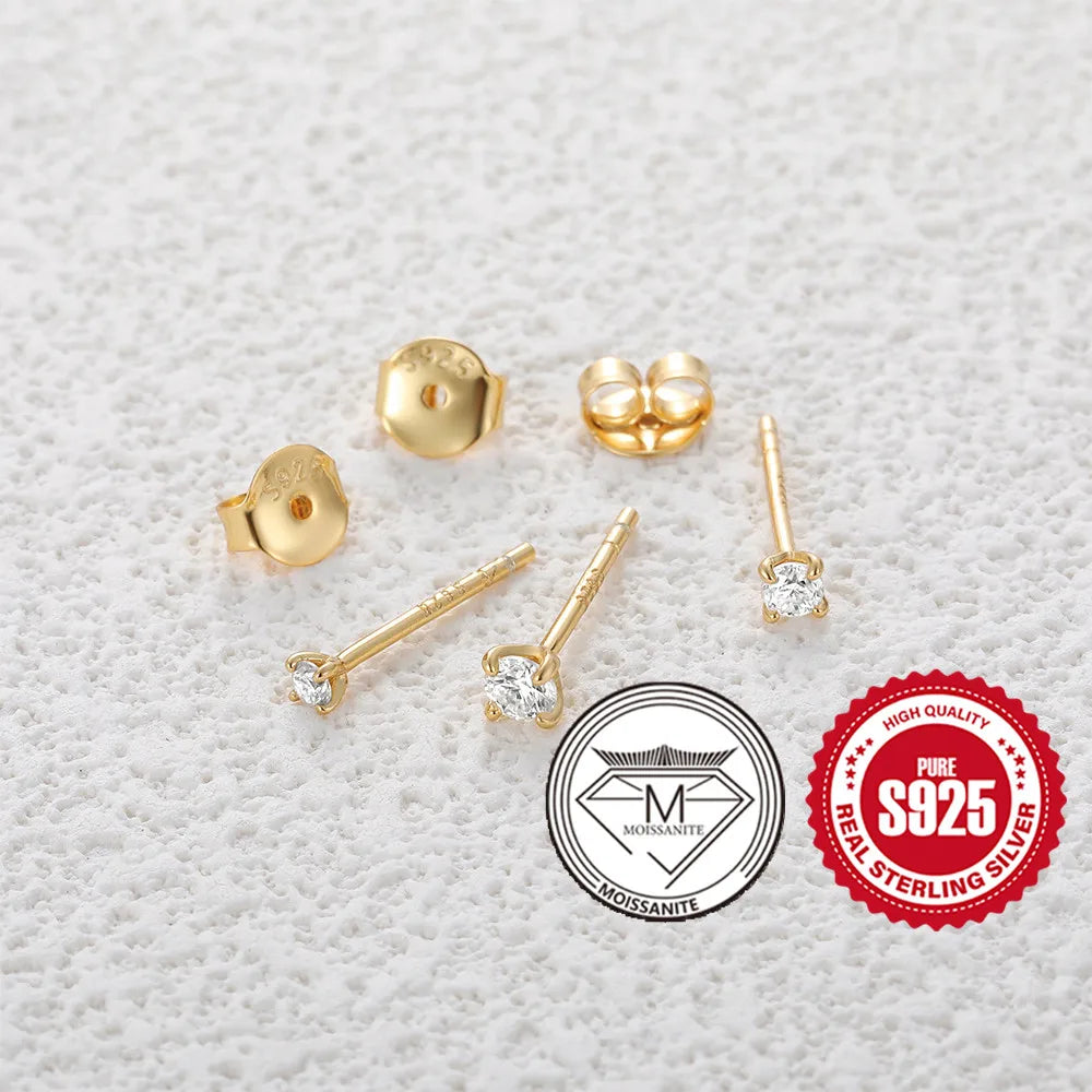 Moissanite Stud Earrings 0.5 To 1.2 Carat Sterling Silver - Smarsty