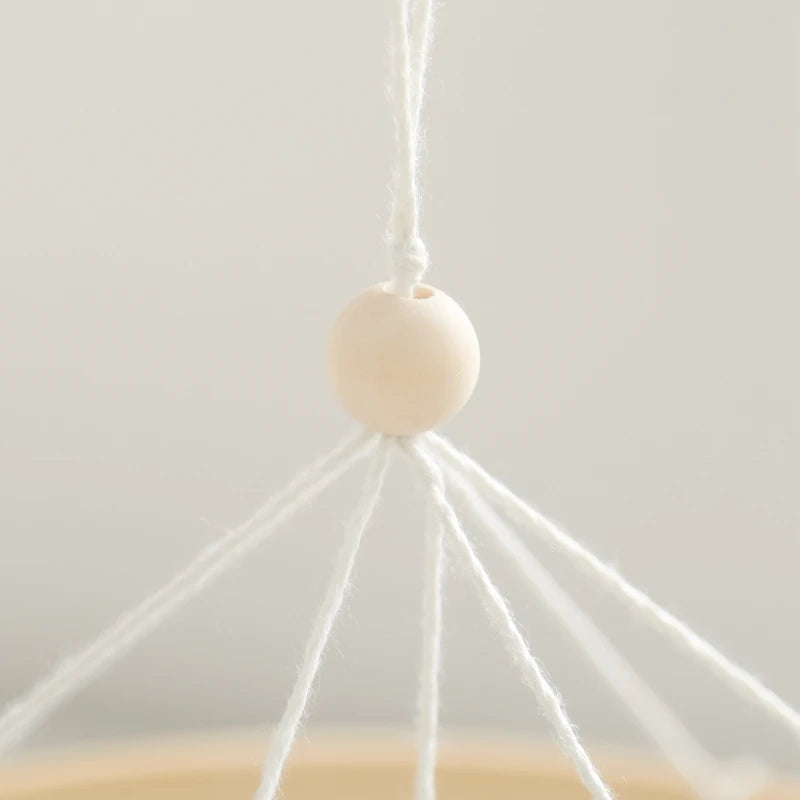 Wooden Crib Mobile Baby Bed Bell Rattle Toy Soft Felt Cartoon Bear Mobile Hanging Newborn Music Box Bed Bell Hanging Bracket Toy by Smarsty