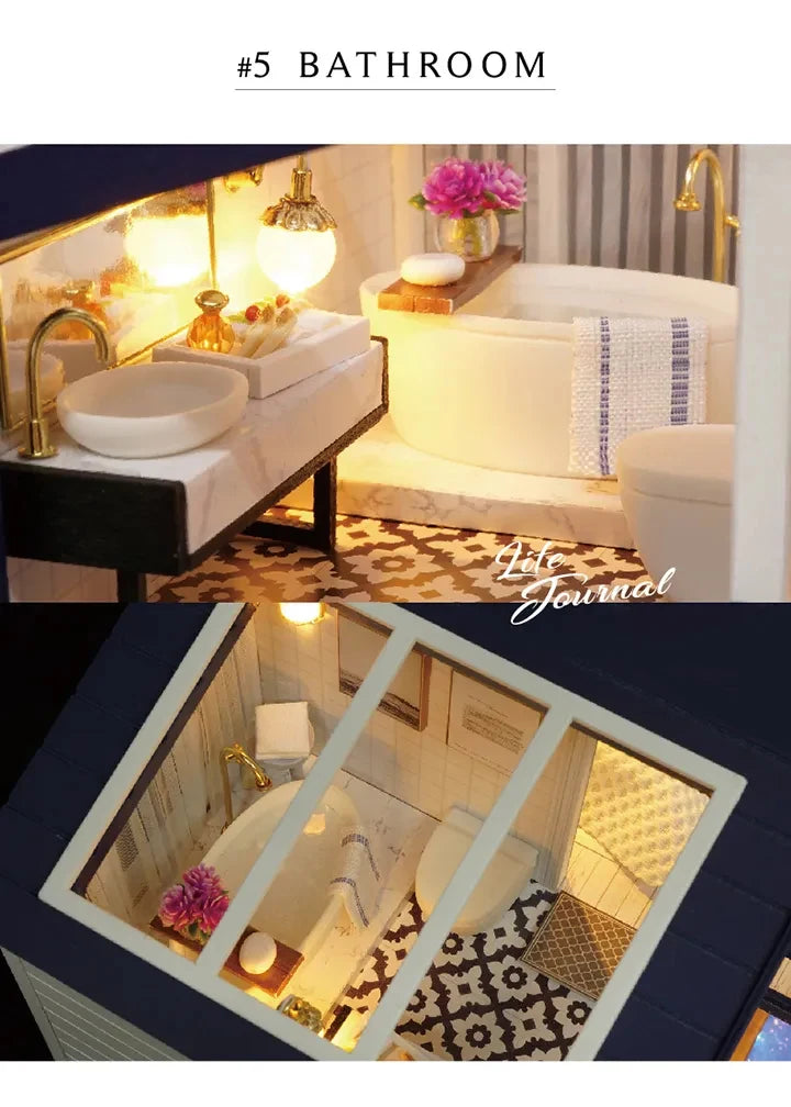 DIY Doll House Miniature Dollhouse With Furnitures Wooden House Miniaturas Toys For Children New Year Christmas Gift A by Smarsty