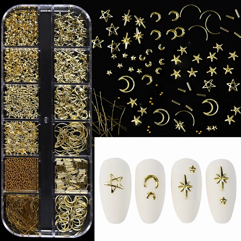 Gold Silver Caviar Bead Nail Charms for Stunning Manicures - Smarsty