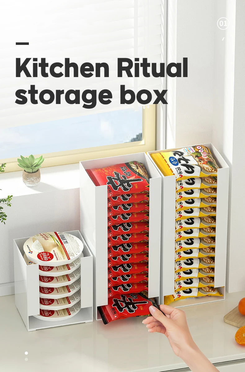 Korea Ramen Storage Box Kitchen Instant Noodle Cup Tissue Storage Bins Facial Mask Storage Box Multi-function Tabletop Organizer by Smarsty