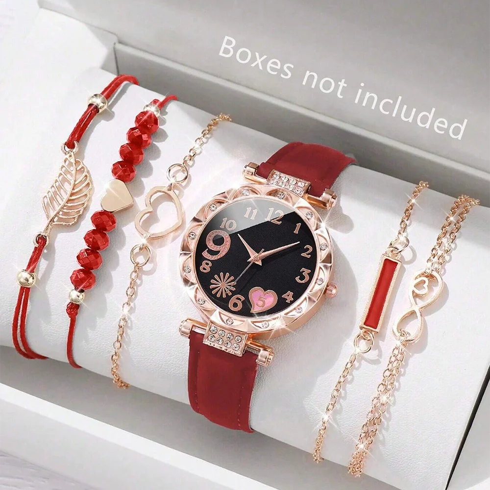 Luxury Leather Watch Set for Women with Elegant Design - Smarsty