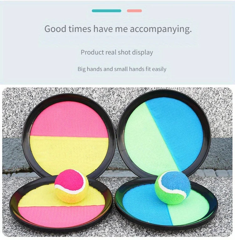 1Set Kids Sucker Sticky Ball Toy Outdoor Sports Catch Ball Game Set Throw And Catch Parent-Child Interactive Outdoor Toys by Smarsty