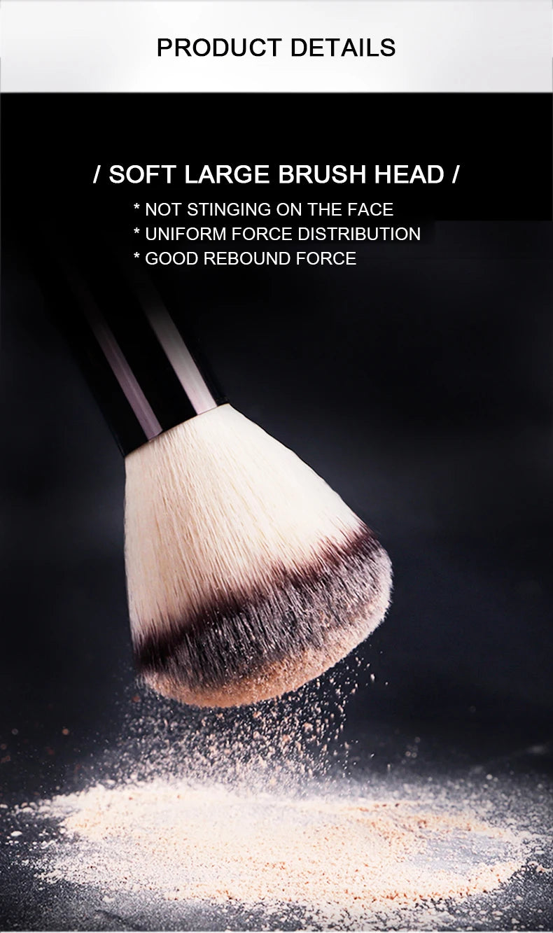 Hourglass Round Head Powder Brush for Soft Makeup Application - Smarsty
