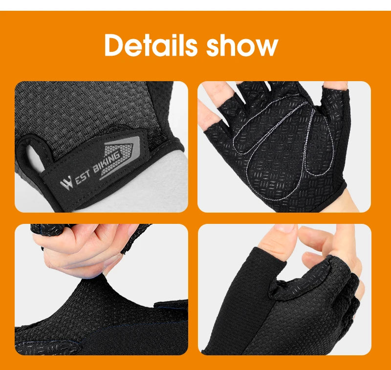 West Biking Full Finger Cycling Gloves Non Slip Silicone Palm - Smarsty