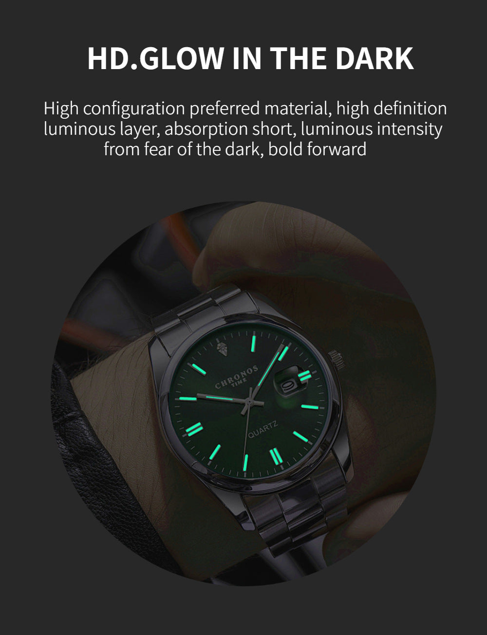 Luxury Waterproof Men's Wristwatch with Luminous Date Feature - Smarsty