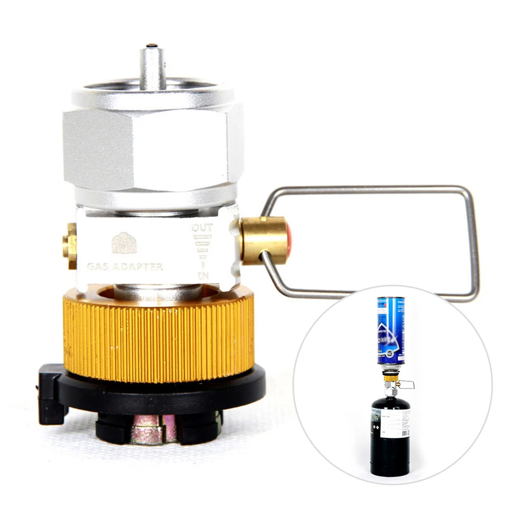 Gas Saver Plus Gas Burner Adapter Convertor Shifter Refill Flat Tank Conversion Adapter Camping Gas Adaptor Valve Aluminum Alloy by Smarsty