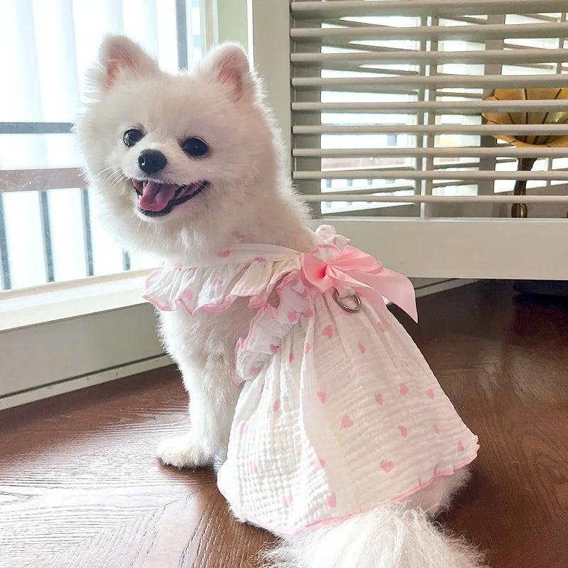 Summer Dog Cooling Dress with Cute Heart Print - Smarsty