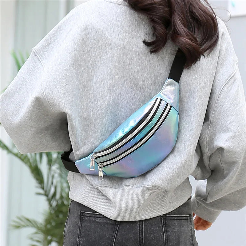 Holographic Fanny Pack Waist Bag For Travel And Beach - Smarsty