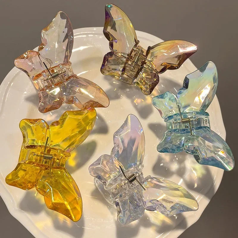 Cute Transparent Butterfly Hair Claw Clips Non Slip - Smarsty