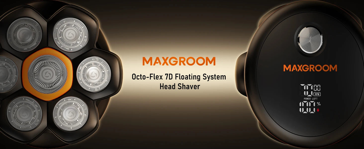 MAXGROOM 7D Head Shaver for Bald Men IXP6 Waterproof USB Rechargeable Electric Hair Trimmer Beard Floating Blade Magnetic Razor