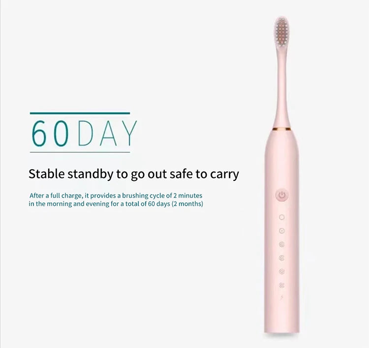 Electric Ultrasonic Toothbrush with Six Speed Modes - Smarsty
