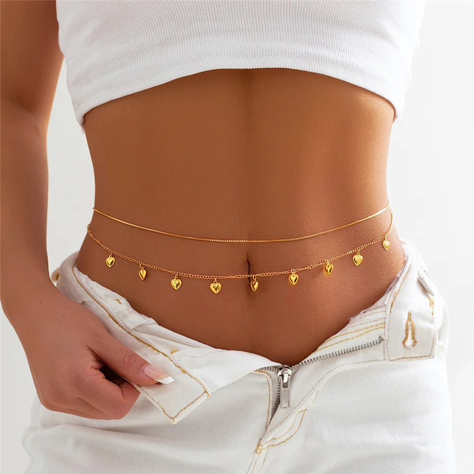 Boho Rhinestone Star Moon Belly Chain for Summer - Smarsty