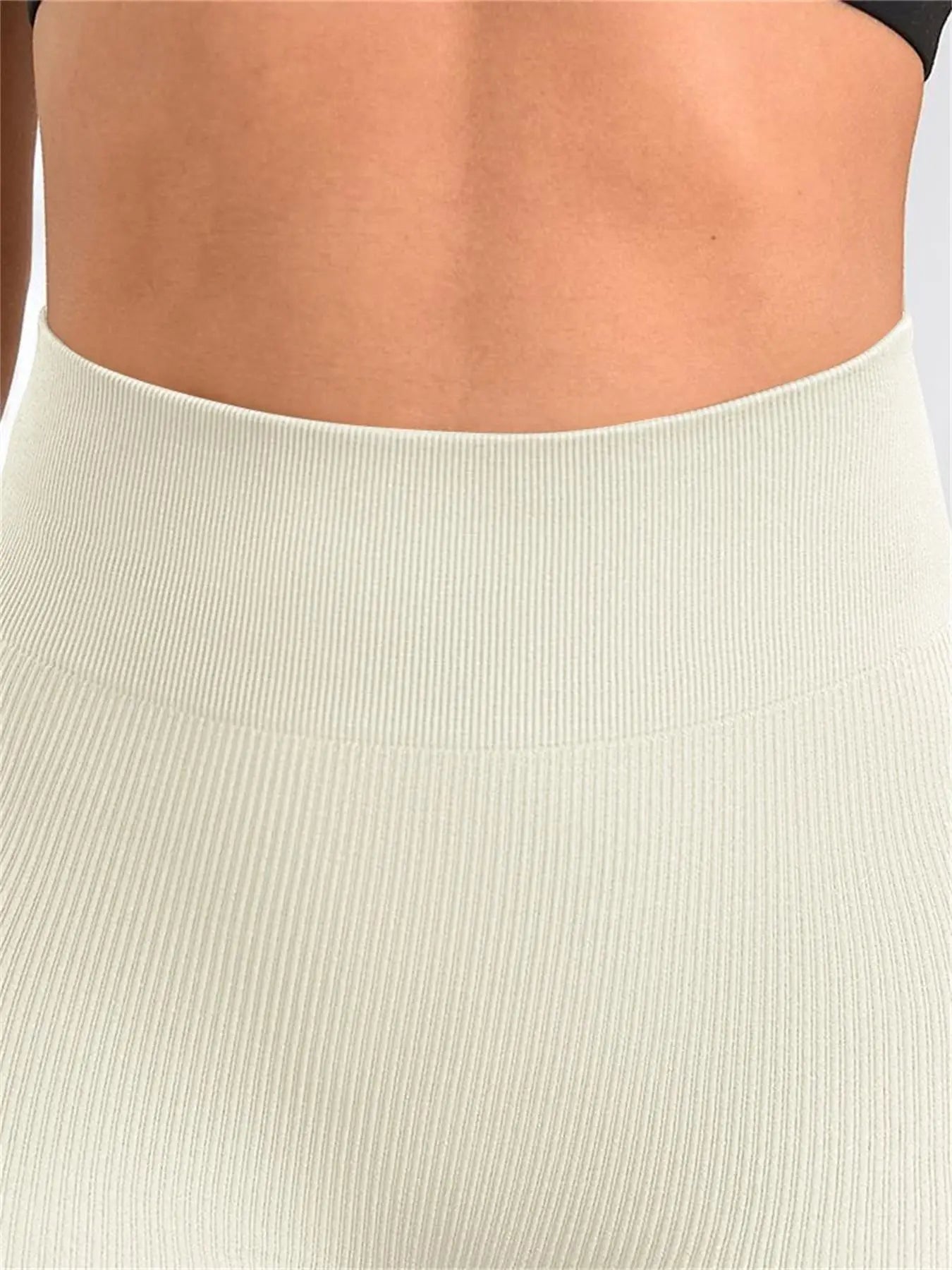 Women's Solid High Waist Sports Shorts, High Stretch Seamless Yoga Leggings, Ladies Sportswear for Indoor Outdoor Wear - Smarsty