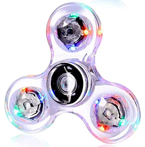 Crystal Luminous LED light Fidget Spinner Hand Top Spinners Glow in Dark EDC Stress Relief Toys Kinetic Gyroscope for Children by Smarsty