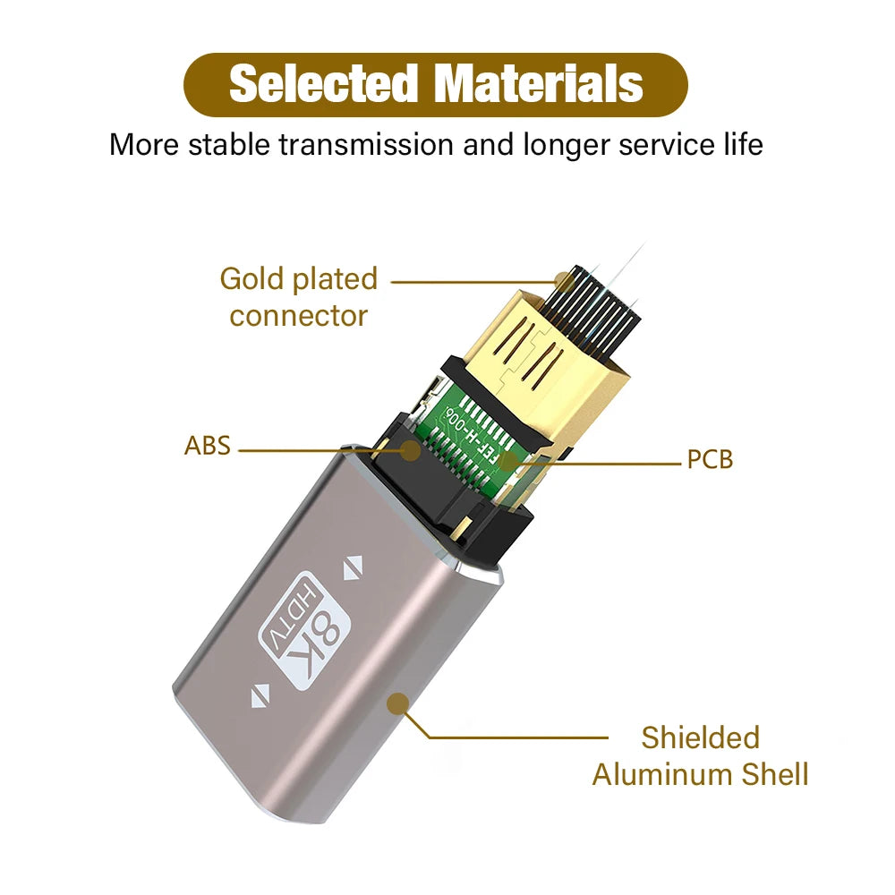 8K HDMI 2.1 Right Angle Cable for Easy Connections - Smarsty