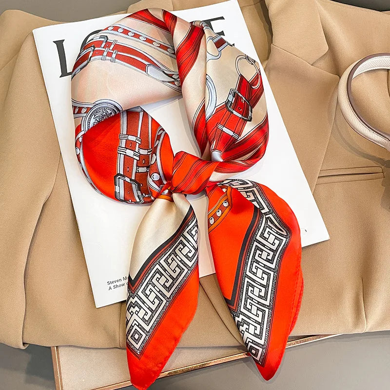 Satin Silk Square Scarf for Women Sun Protection - Smarsty