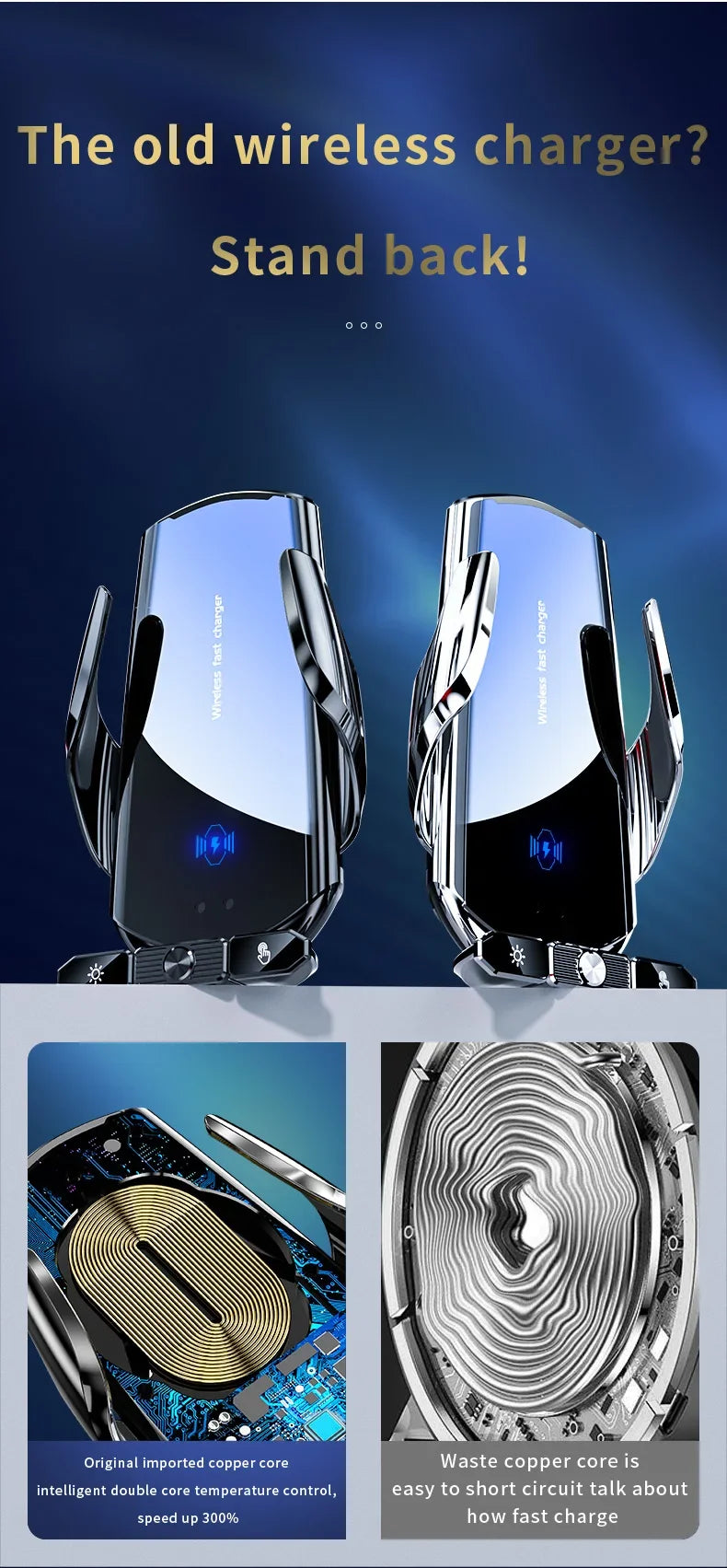 Magnetic Car Mount Wireless Charger Air Vent Holder - Smarsty