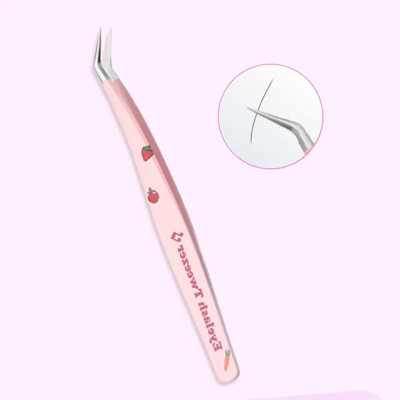 Stainless Steel Eyelash Tweezers for Easy 3D Lash Application - Smarsty